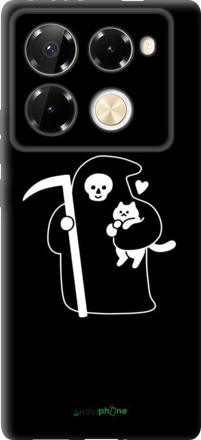 TPU чехол Минималистичный арт: смерть и кошка для Infinix Note 40 PRO 5G - 6529b-3690 изображение 