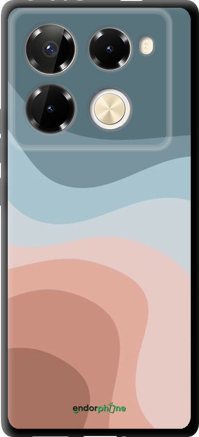 TPU чехол З синіми та рожевими хвилями в стилі ретро для Infinix Note 40 Pro+ 5G - 6532b-3801 изображение 
