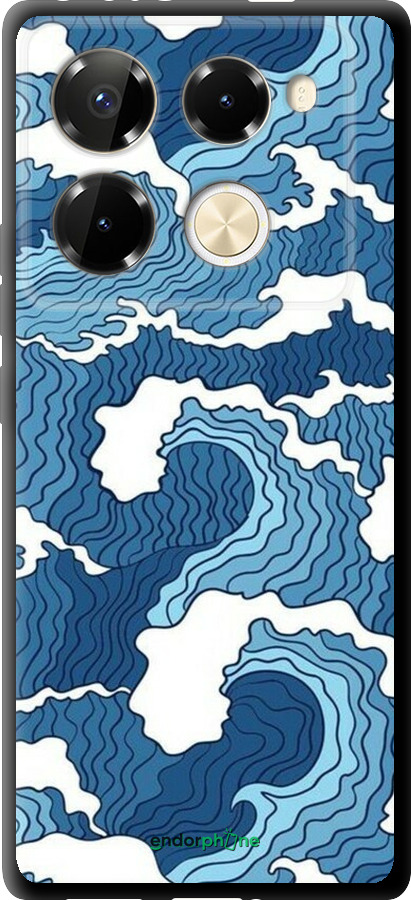 TPU чехол Абстрактный рисунок морских волн для Infinix Note 40 PRO 5G - 6538b-3690 изображение 