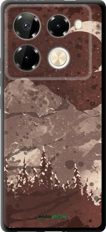 TPU чехол С изображением лунного пейзажа в ночном лесу для Infinix Note 40 PRO 5G - 6546b-3690 изображение 