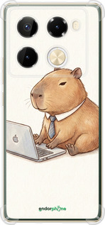 Силіконовий протиударний с посиленими кутами чехол Funny Capybara CEO Working для Infinix Note 40 Pro+ 5G - 6777sp-3801 изображение 