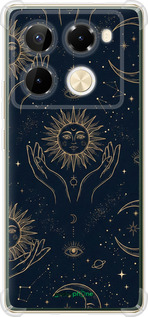 Силіконовий протиударний с посиленими кутами чехол Celestial Harmony: Sun & Moon Gold Mystic Pattern для Infinix Note 40 Pro+ 5G - 6778sp-3801 изображение 