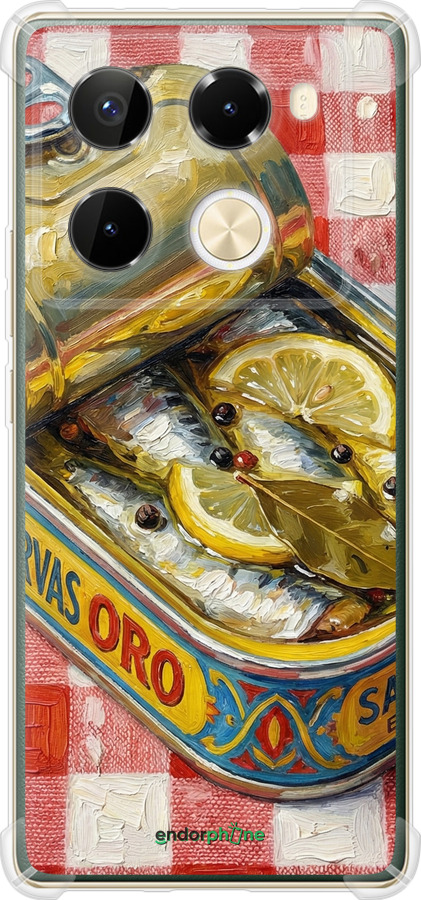 Силикон с усиленными углами чехол Vintage Sardine Tin Phone для Infinix Note 40 Pro+ 5G - 6772sp-3801 изображение 