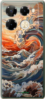 Силиконовый чехол Арт волны для Infinix Note 40 PRO 5G - 6324u-3690 изображение 