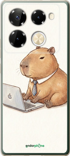 Силиконовый чехол 'Funny Capybara CEO Working' для Infinix Note 40 Pro+ 5G изображение 1