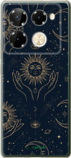 Силиконовый чехол 'Celestial Harmony: Sun & Moon Gold Mystic Pattern' для Infinix Note 40 Pro+ 5G изображение 5