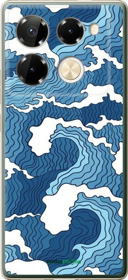 Силиконовый чехол Абстрактный рисунок морских волн для Infinix Note 40 PRO 5G - 6538u-3690 изображение 