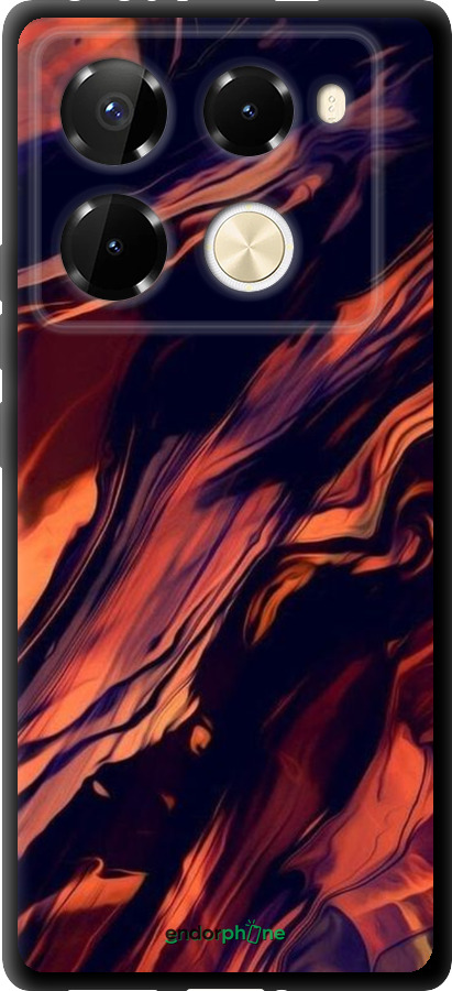 TPU чехол Черно-оранжевая абстракция для Infinix Note 40 Pro+ 5G - 5340b-3801 изображение 