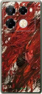Силиконовый чехол Абстрактная композиция в красных тонах для Infinix Note 40 Pro+ 5G - 6541u-3801 изображение 