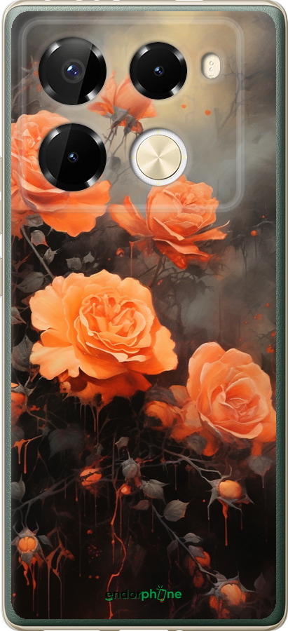 Силиконовый чехол Оранжевые розы для Infinix Note 40 Pro - 5944u-3691 изображение 
