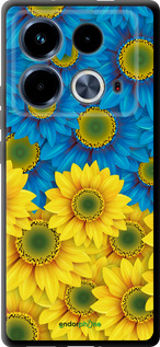 TPU чехол Жёлто-голубые цветы для Infinix Note 40 - 1048b-3707 изображение 