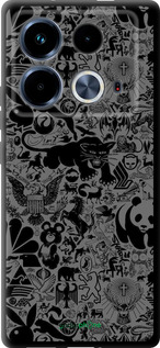 TPU чехол Чёрно-серый стикер бомбинг для Infinix Note 40 - 2432b-3707 изображение 