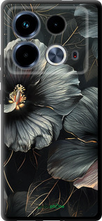 TPU чехол Черные цветы для Infinix Note 40 - 6031b-3707 изображение 