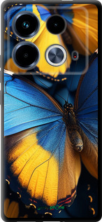 TPU чехол Желто-голубые бабочки для Infinix Note 40 - 6046b-3707 изображение 