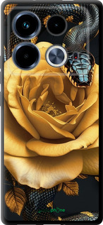 TPU чехол Black snake and golden rose для Infinix Note 40 - 6068b-3707 изображение 