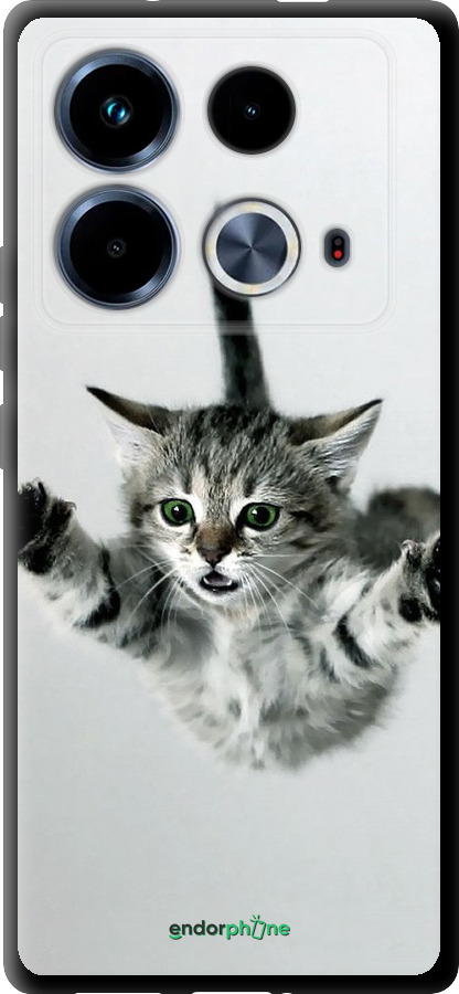 TPU чехол Летящий котёнок для Infinix Note 40 - 2322b-3707 изображение 
