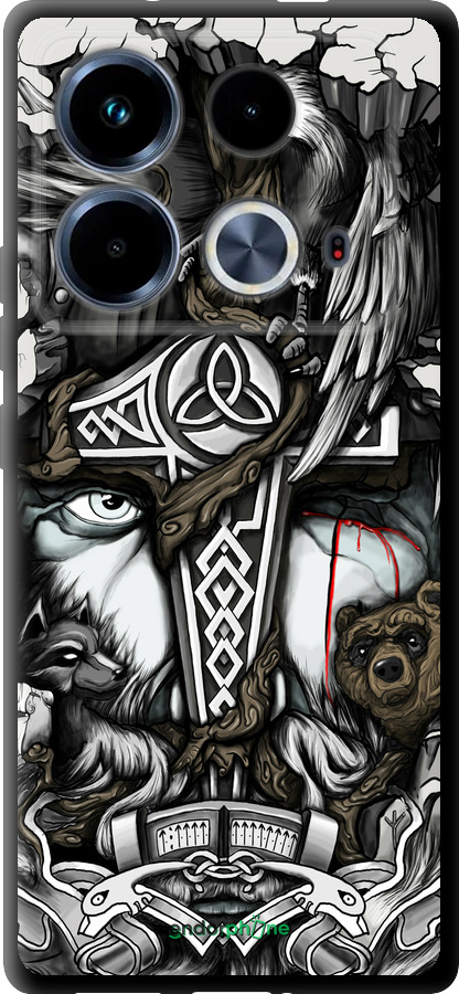 TPU чехол Тату Викинг для Infinix Note 40 - 4098b-3707 изображение 