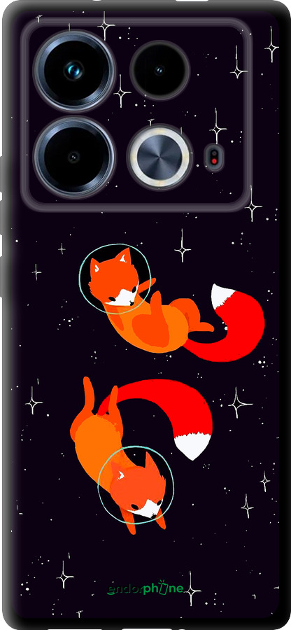 TPU чехол Лисички в космосе для Infinix Note 40 - 4519b-3707 изображение 