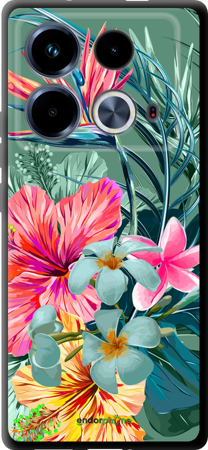 TPU чехол Тропічні квіти v1 для Infinix Note 40 - 4667b-3707 изображение 