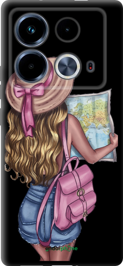 TPU чехол Девушка с картой для Infinix Note 40 - 4704b-3707 изображение 