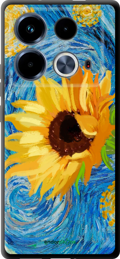 TPU чехол Квіти жовто-блакитні  для Infinix Note 40 - 5308b-3707 изображение 