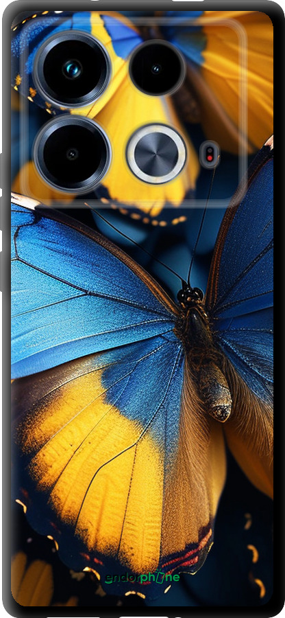 TPU чехол Желто-голубые бабочки для Infinix Note 40 - 6046b-3707 изображение 