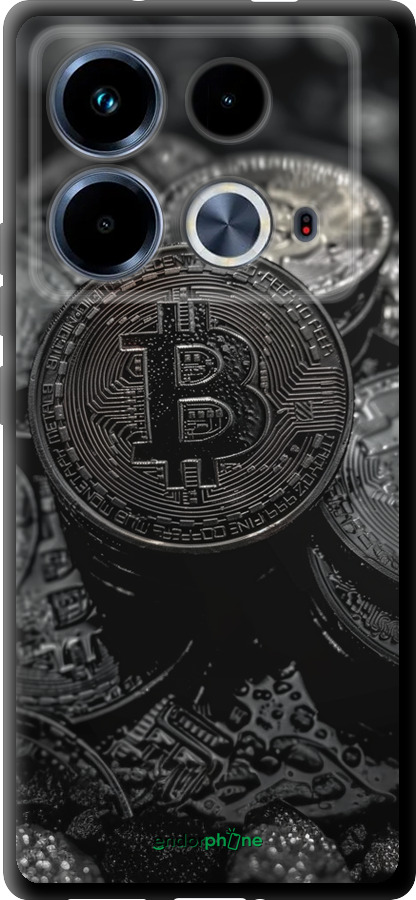 TPU чехол Black Bitcoin для Infinix Note 40 - 6090b-3707 изображение 