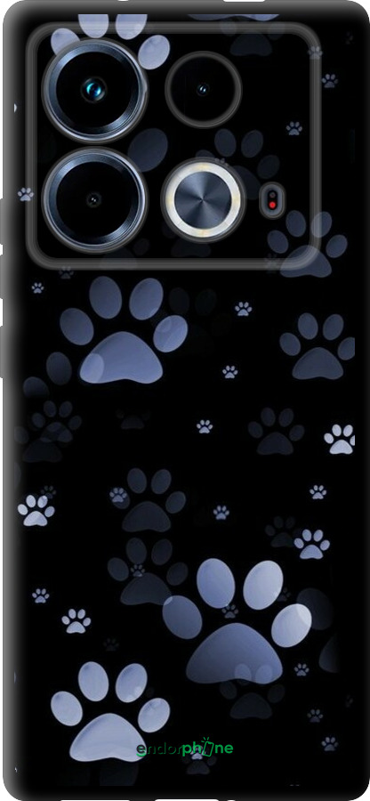 TPU чехол С синими отпечатками лап для Infinix Note 40 - 6441b-3707 изображение 