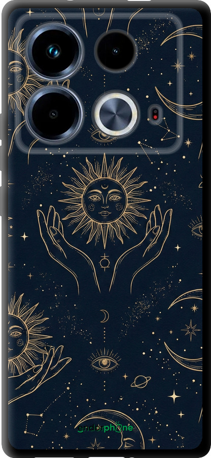 TPU чехол Celestial Harmony: Sun & Moon Gold Mystic Pattern для Infinix Note 40 - 6778b-3707 изображение 