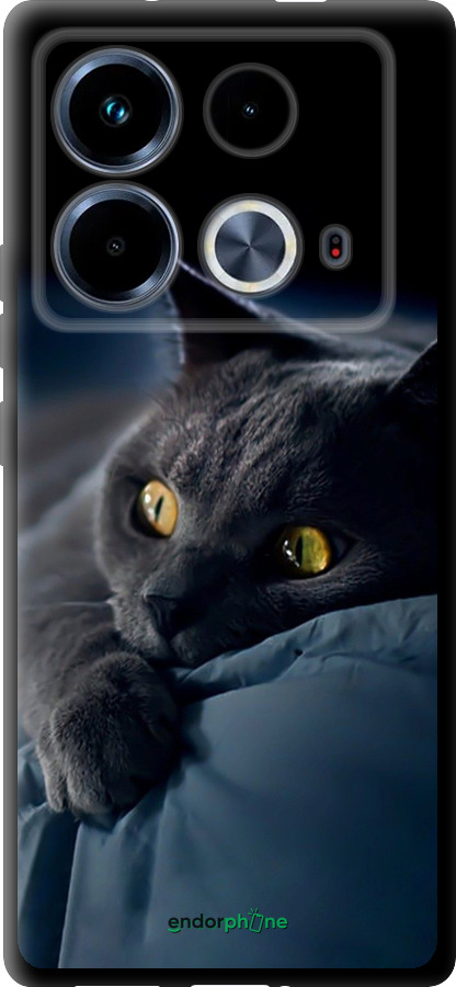 TPU чехол Дымчатый кот для Infinix Note 40 - 825b-3707 изображение 