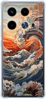 Силіконовий протиударний с посиленими кутами чехол Арт хвилі для Infinix Note 40 - 6324sp-3707 изображение 