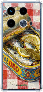 Силикон с усиленными углами чехол Vintage Sardine Tin Phone для Infinix Note 40 - 6772sp-3707 изображение 