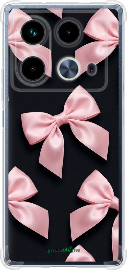 Силіконовий протиударний с посиленими кутами чехол Coquette Ribbons Dark Coquette для Infinix Note 40 - 6767sp-3707 изображение 