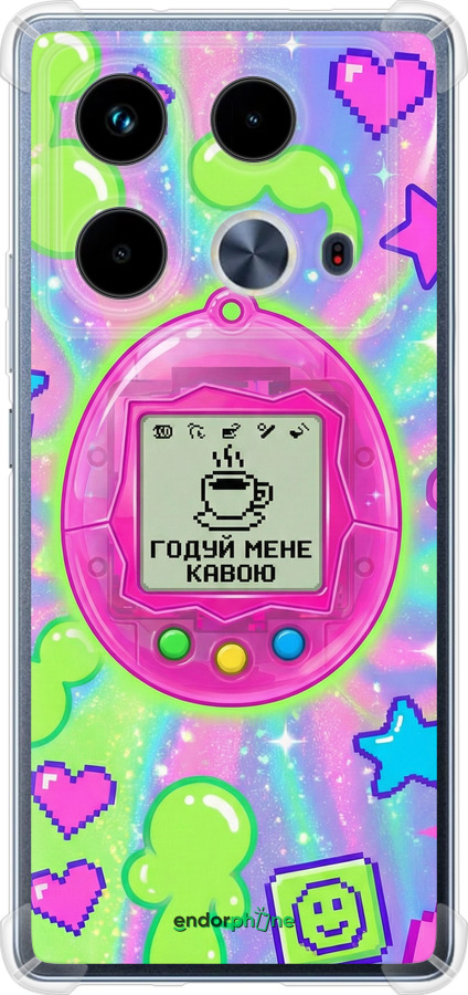 Силикон с усиленными углами чехол Y2K Aesthetic Retro Pet: Годуй мене кавою для Infinix Note 40 - 6784sp-3707 изображение 