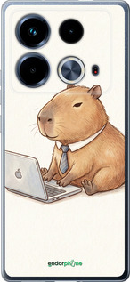 Силиконовый чехол 'Funny Capybara CEO Working' для Infinix Note 40 изображение 1