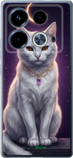 Силіконовий чехол Mystic White Cat Gothic Dark Purple Gold для Infinix Note 40 - 6805u-3707 изображение 