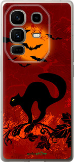 Силиконовый чехол Чёрная кошка под луной для Infinix Note 50 Pro+ - 1190u-4041 изображение 