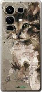 Силиконовый чехол Котёнок из пятен и линий для Infinix Note 50 Pro+ - 119u-4041 изображение 