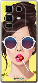Силиконовый чехол Девушка с чупа-чупсом для Infinix Note 50 Pro+ - 3979u-4041 изображение 