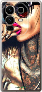 Силиконовый чехол Девушка в тату для Infinix Note 50 Pro+ - 4001u-4041 изображение 