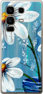 Силиконовый чехол Красивые арт-ромашки для Infinix Note 50 Pro+ - 4031u-4041 изображение 