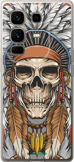 Силиконовый чехол Череп индейца для Infinix Note 50 Pro+ - 4032u-4041 изображение 