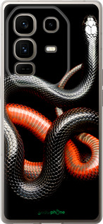 Силиконовый чехол Красно-черная змея на черном фоне для Infinix Note 50 Pro+ - 4063u-4041 изображение 