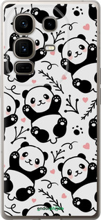 Силиконовый чехол Панды для Infinix Note 50 Pro+ - 4318u-4041 изображение 