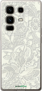Силиконовый чехол Белое кружево для Infinix Note 50 Pro+ - 4383u-4041 изображение 