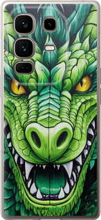Силиконовый чехол Зелёный дракон для Infinix Note 50 Pro+ - 5816u-4041 изображение 