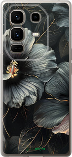 Силіконовий чехол Чорні квіти для Infinix Note 50 Pro+ - 6031u-4041 изображение 