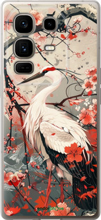 Силиконовый чехол Аист в цвету сакуры для Infinix Note 50 Pro+ - 6109u-4041 изображение 