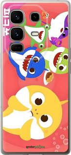 Силиконовый чехол Бейби Шаркс для Infinix Note 50 Pro+ - 6305u-4041 изображение 