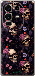 Силиконовый чехол Черепа и розы для Infinix Note 50 Pro+ - 6316u-4041 изображение 